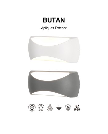 BUTAN * APLIQUE LED 12W 3000K GRIS OSCURO